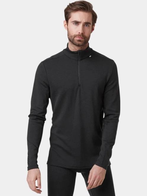 Helly Hansen Lifa Merino Midweight 1/2 Zip férfi aláöltöző felső fekete színben 2