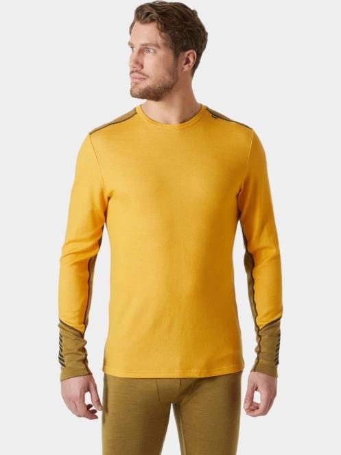 Helly Hansen Lifa Merino Midweight Crew férfi aláöltöző felső sárga színben 2