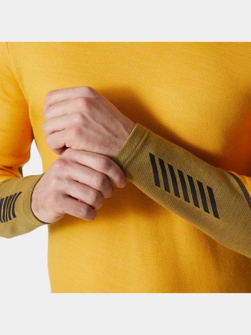 Helly Hansen Lifa Merino Midweight Crew férfi aláöltöző felső sárga színben 4