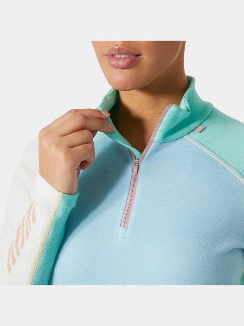 Helly Hansen W Lifa Merino Midw 1/2 Zip női aláöltöző felső világoskék színben 4