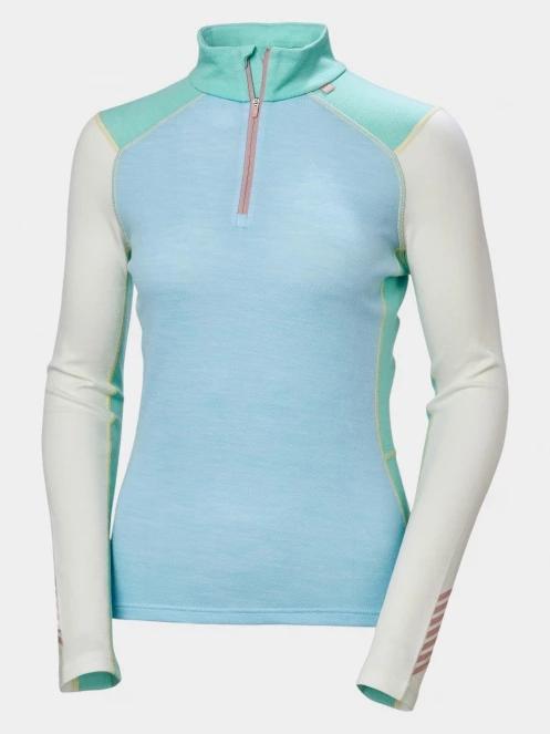 Helly Hansen W Lifa Merino Midw 1/2 Zip női aláöltöző felső világoskék színben 6
