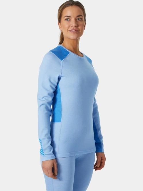 Helly Hansen W Lifa Merino Midweight Crew női aláöltöző felső világoskék színben 2