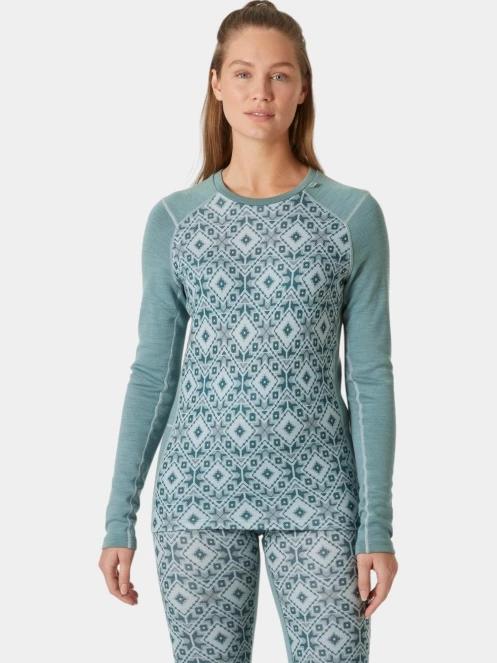 Helly Hansen W Lifa Merino Midw Gra Crew női aláöltöző felső zöld színben 2