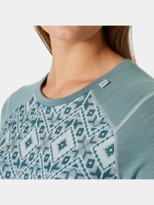 Helly Hansen W Lifa Merino Midw Gra Crew női aláöltöző felső zöld színben 4