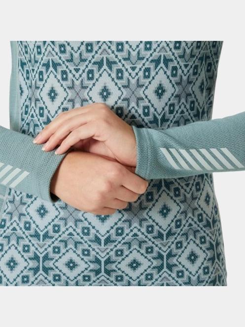 Helly Hansen W Lifa Merino Midw Gra Crew női aláöltöző felső zöld színben 5