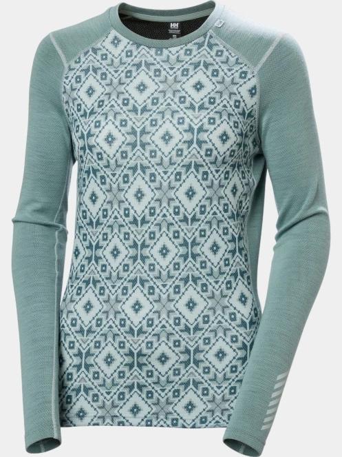 Helly Hansen W Lifa Merino Midw Gra Crew női aláöltöző felső zöld színben 6