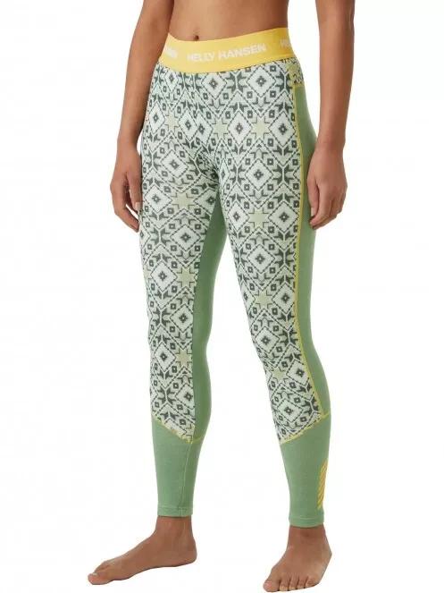 Helly Hansen W Lifa Merino Mwt Graphic Pant női aláöltöző nadrág zöld színben 2