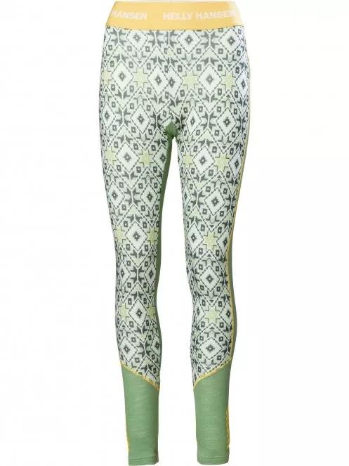 Helly Hansen W Lifa Merino Mwt Graphic Pant női aláöltöző nadrág zöld színben 4