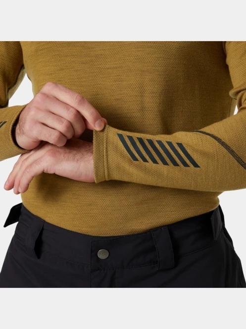 Helly Hansen Lifa Merino Midw Logo férfi aláöltöző felső oliva színben 5