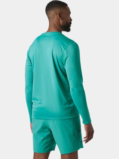 Helly Hansen Hh Tech Crew Ls férfi hosszú ujjú sport póló zöld színben 3