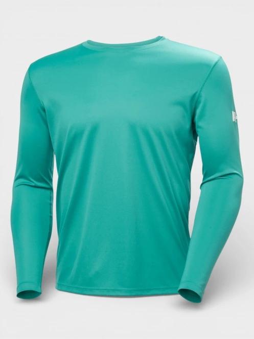 Helly Hansen Hh Tech Crew Ls férfi hosszú ujjú sport póló zöld színben 6