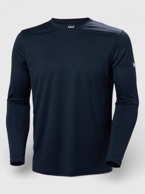 Helly Hansen Hh Tech Crew Ls férfi hosszú ujjú sport póló sötétkék színben 5