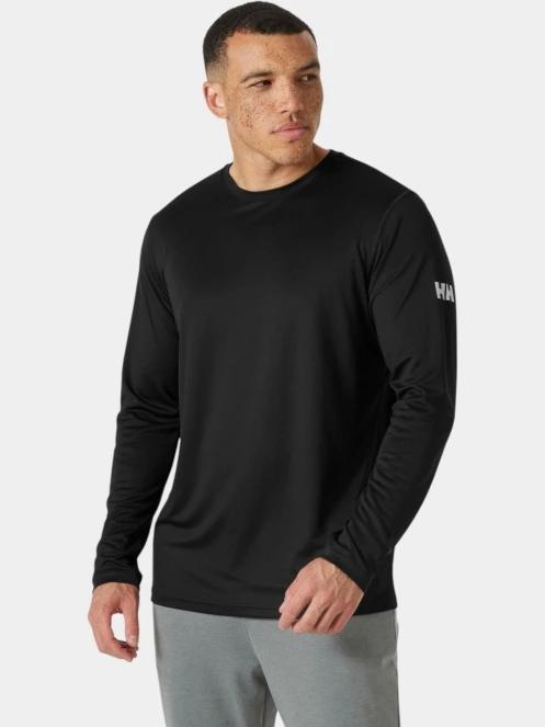 Helly Hansen Hh Tech Crew Ls férfi hosszú ujjú sport póló fekete színben 2