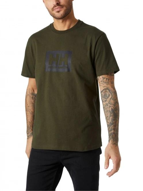 Helly Hansen Hh Box T férfi rövid ujjú póló oliva színben 2