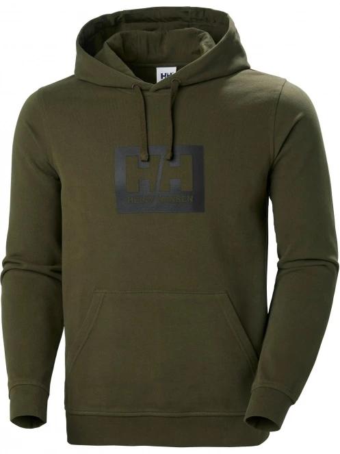 Helly Hansen Hh Box Hoodie férfi kapucnis pulóver oliva színben 6