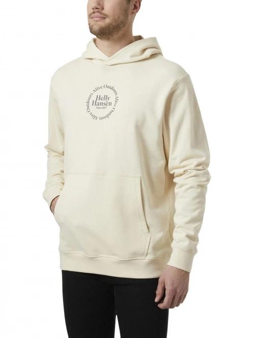 Helly Hansen Core Graphic Sweat Hoodie férfi kapucnis pulóver homok színben 2