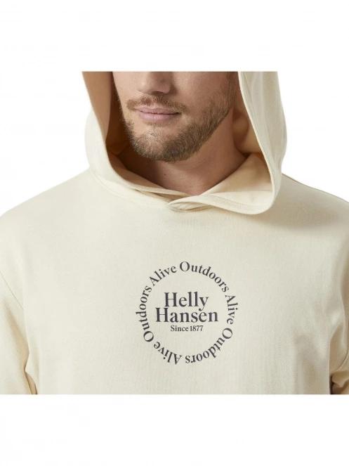 Helly Hansen Core Graphic Sweat Hoodie férfi kapucnis pulóver homok színben 4