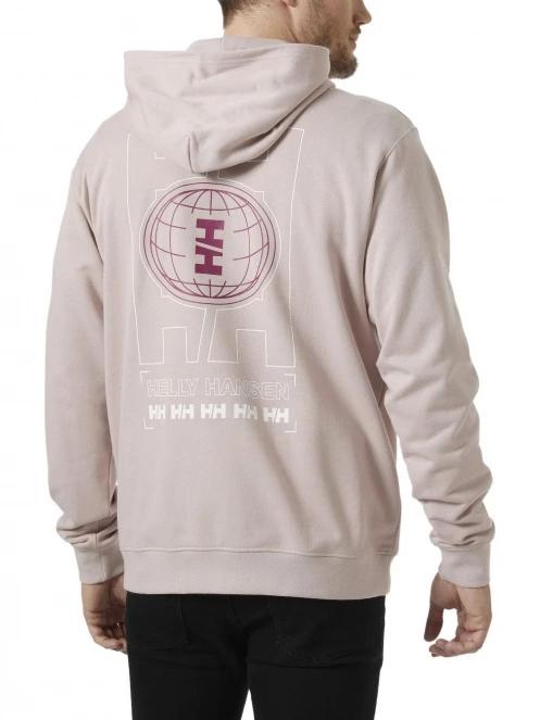 Helly Hansen Core Graphic Sweat Hoodie férfi kapucnis pulóver rózsaszín színben 3