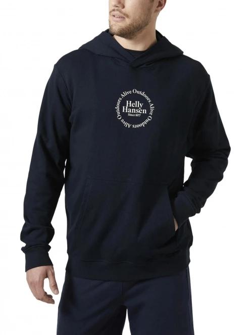 Helly Hansen Core Graphic Sweat Hoodie férfi kapucnis pulóver sötétkék színben 2
