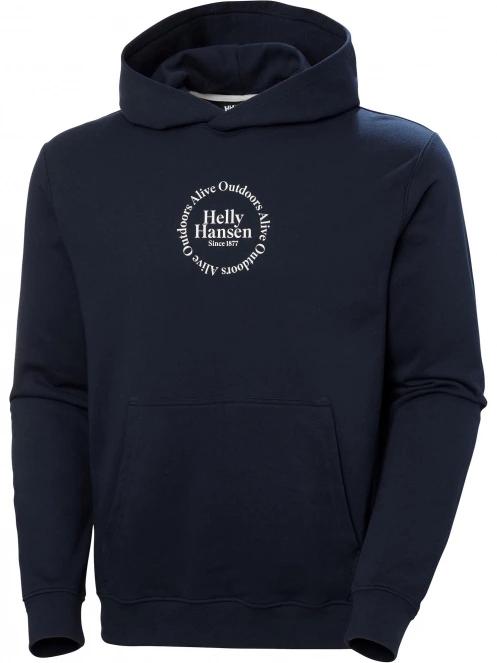 Helly Hansen Core Graphic Sweat Hoodie férfi kapucnis pulóver sötétkék színben 5