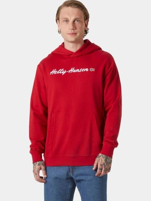 Helly Hansen Core Graphic Sweat Hoodie férfi kapucnis pulóver piros színben 2