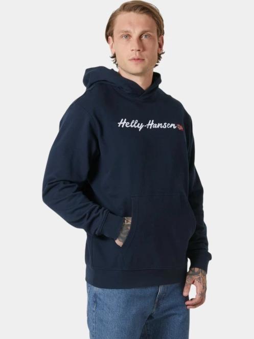 Helly Hansen Core Graphic Sweat Hoodie férfi kapucnis pulóver sötétkék színben 2