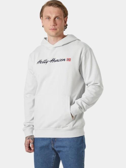 Helly Hansen Core Graphic Sweat Hoodie férfi kapucnis pulóver szürke színben 2