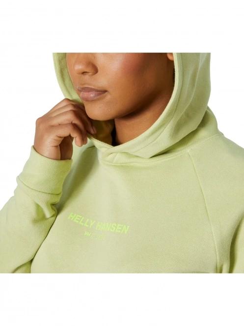 Helly Hansen W Core Hoodie női kapucnis pulóver zöld színben 4