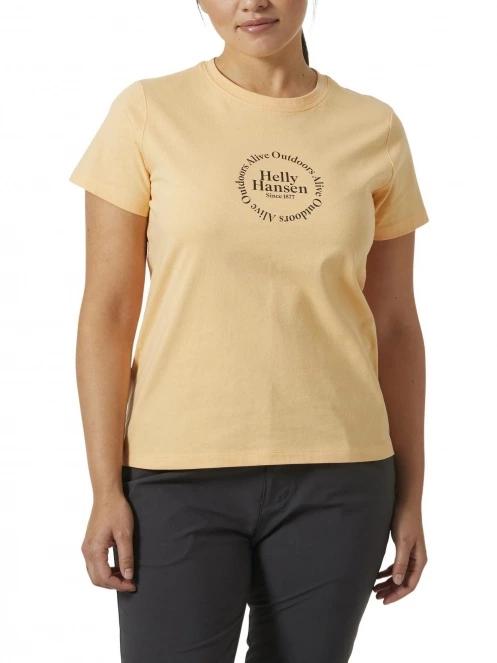Helly Hansen W Core Graphic T-Shirt női rövid ujjú póló sárga színben 2