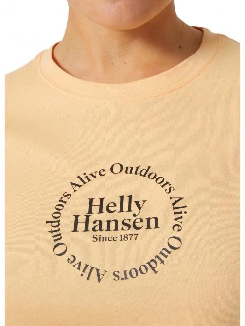 Helly Hansen W Core Graphic T-Shirt női rövid ujjú póló sárga színben 4