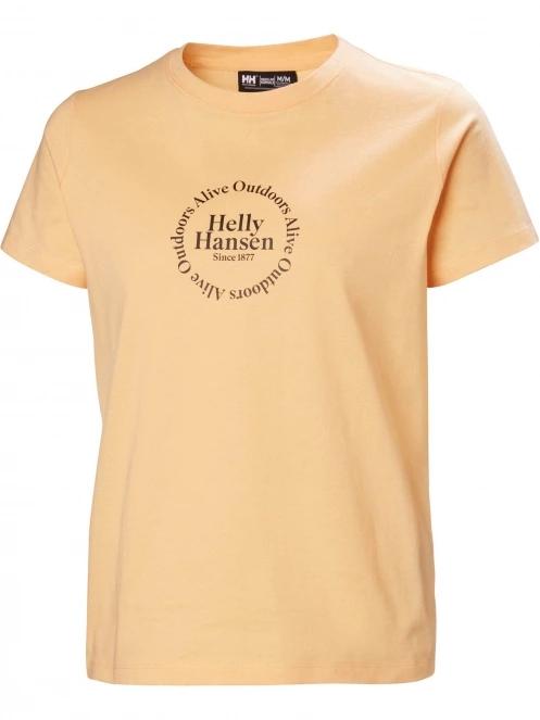 Helly Hansen W Core Graphic T-Shirt női rövid ujjú póló sárga színben 5