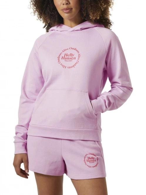 Helly Hansen W Core Graphic Hoodie női kapucnis pulóver rózsaszín színben 2