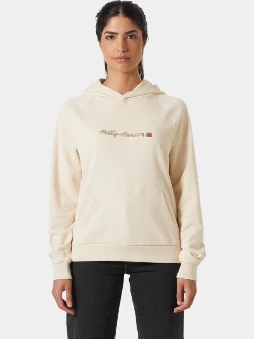 Helly Hansen W Core Graphic Hoodie női kapucnis pulóver homok színben 2