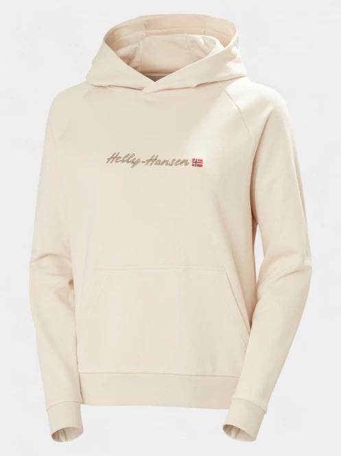 Helly Hansen W Core Graphic Hoodie női kapucnis pulóver homok színben 6