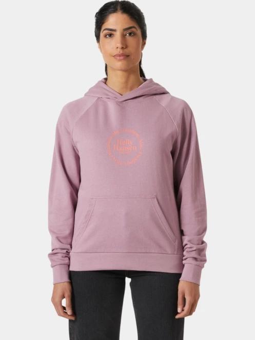 Helly Hansen W Core Graphic Hoodie női kapucnis pulóver lila színben 2
