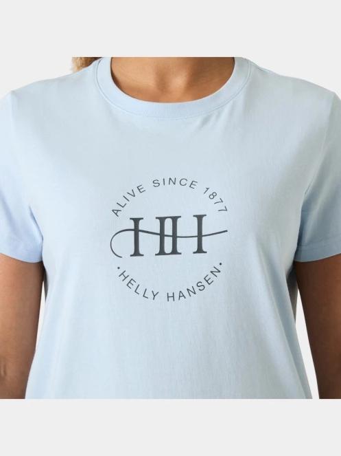 Helly Hansen W Core Graphic T-Shirt 2.0 női rövid ujjú póló világoskék színben 4