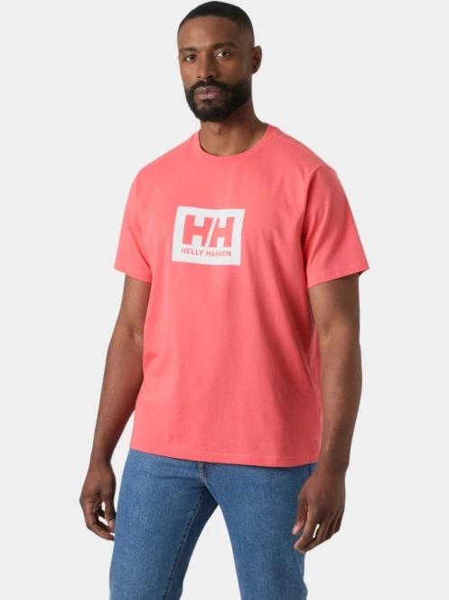 Helly Hansen Hh Box T 2.0 férfi rövid ujjú póló rózsaszín színben 2