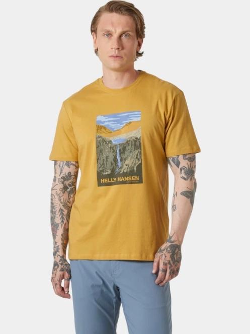 Helly Hansen Massif Graphic T-Shirt férfi rövid ujjú póló sárga színben 2