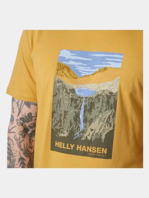 Helly Hansen Massif Graphic T-Shirt férfi rövid ujjú póló sárga színben 4