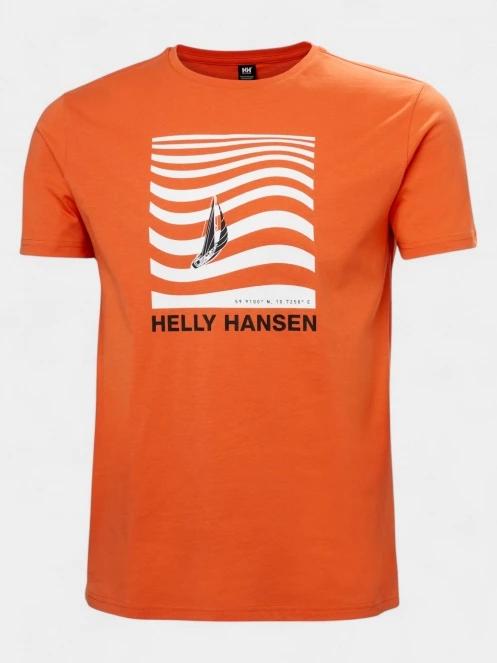 Helly Hansen Shoreline T-Shirt 3.0 férfi rövid ujjú póló narancssárga színben 5
