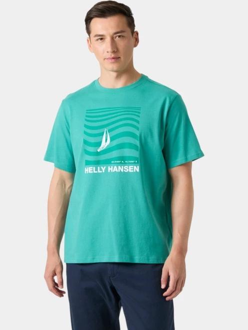 Helly Hansen Shoreline T-Shirt 3.0 férfi rövid ujjú póló zöld színben 2