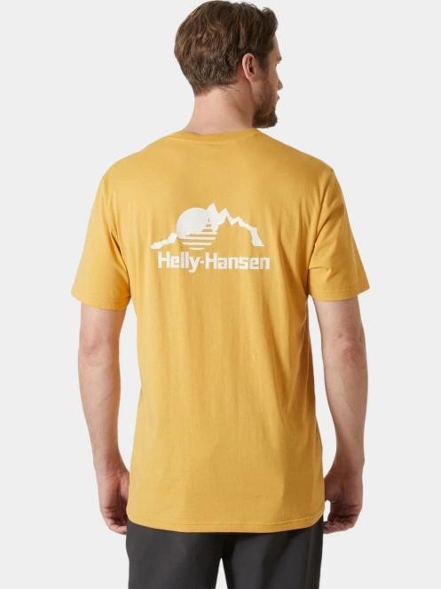 Helly Hansen Nord Graphic T-Shirt férfi rövid ujjú póló sárga színben 3
