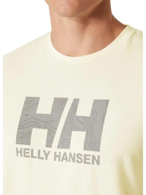 Helly Hansen Skog Recycled Graphic T-Shirt férfi rövid ujjú sport póló sárga színben 4