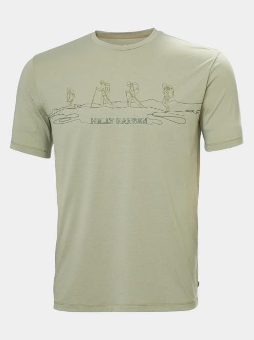 Helly Hansen Skog Graphic T-Shirt férfi rövid ujjú póló oliva színben 6