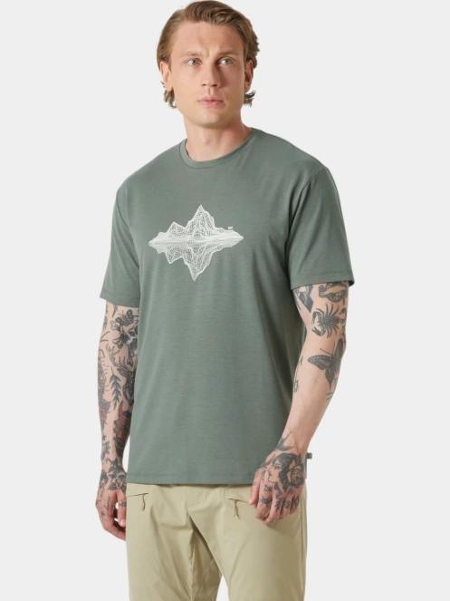 Helly Hansen Skog Graphic T-Shirt férfi rövid ujjú póló szürke színben 2