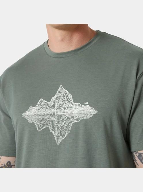 Helly Hansen Skog Graphic T-Shirt férfi rövid ujjú póló szürke színben 4
