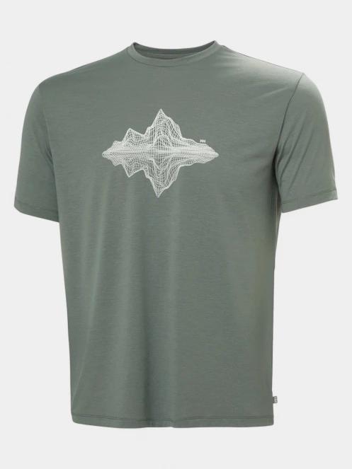 Helly Hansen Skog Graphic T-Shirt férfi rövid ujjú póló szürke színben 5