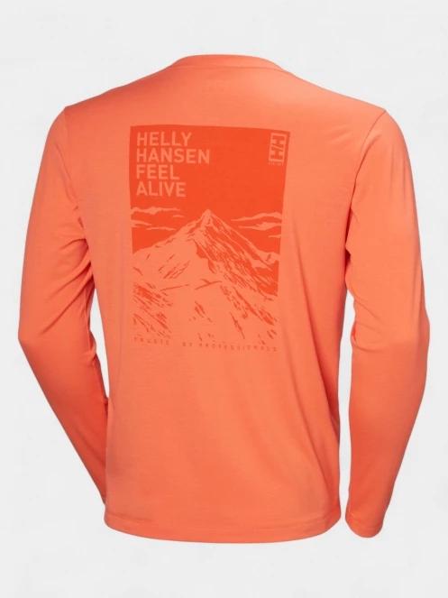 Helly Hansen Skog Graphic Ls Tee férfi hosszú ujjú póló narancssárga színben 7