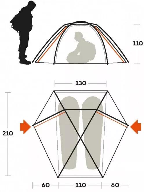 Ferrino Tent Trivor 2 sátor narancssárga színben 4