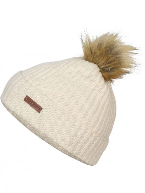 Fundango Merna Beanie női bojtos sapka fehér színben 2